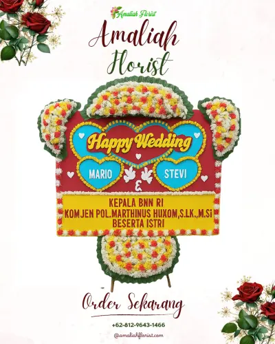 Karangan Papan Bunga Pernikahan di Sugihmas